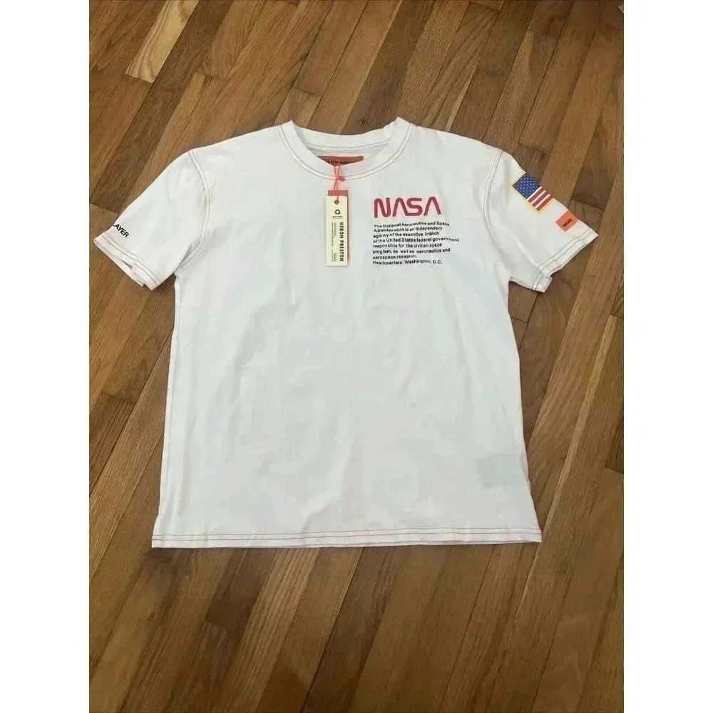Heron Preston NASA Space Astronaut Fall Winter 1990 Embroidered Tee Size L